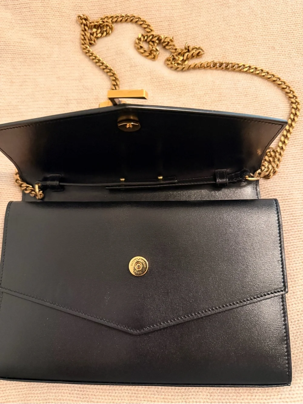 Saint Laurent Black Sulpice Chain Wallet Bag